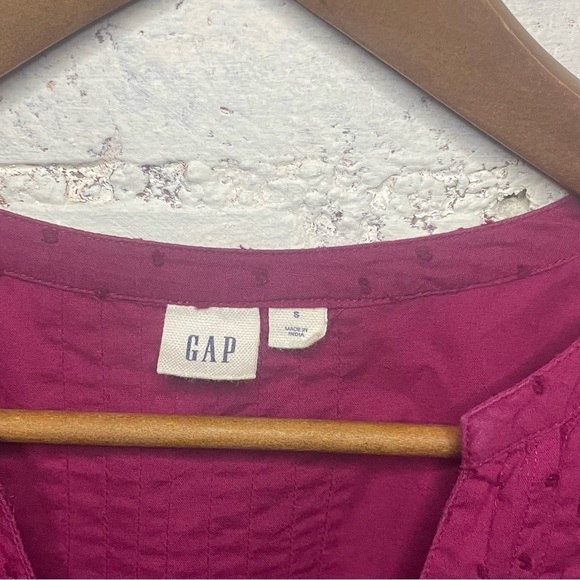 ☀️Gap Red Swiss Dot Blouse Sz Small - Picture 3 of 5